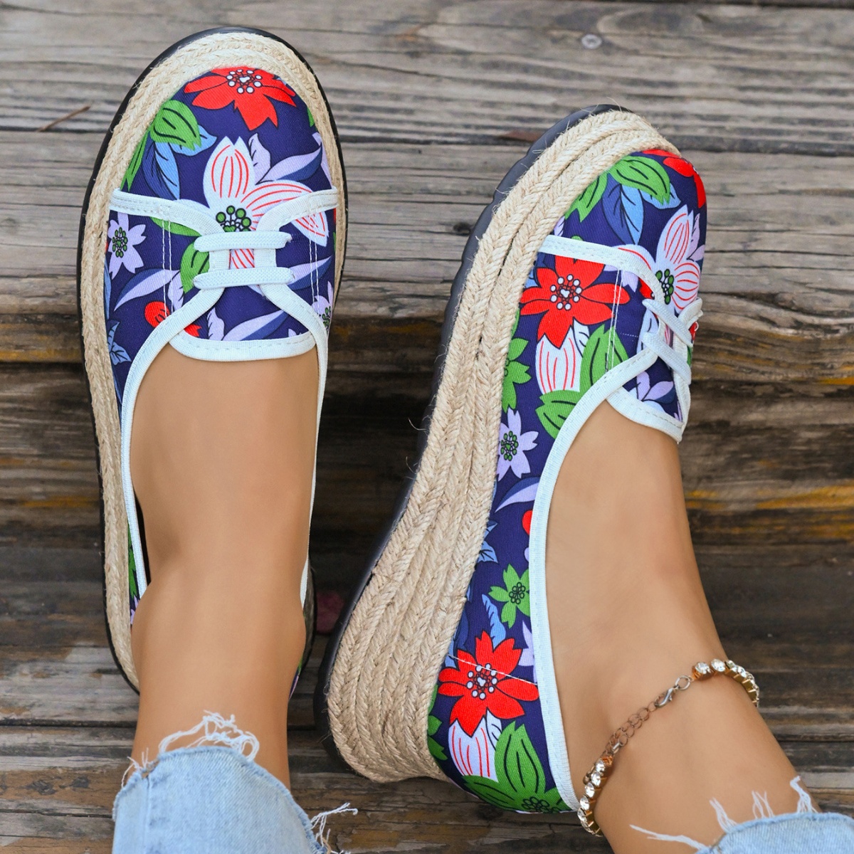 Round Toe Platform Slip-Ons