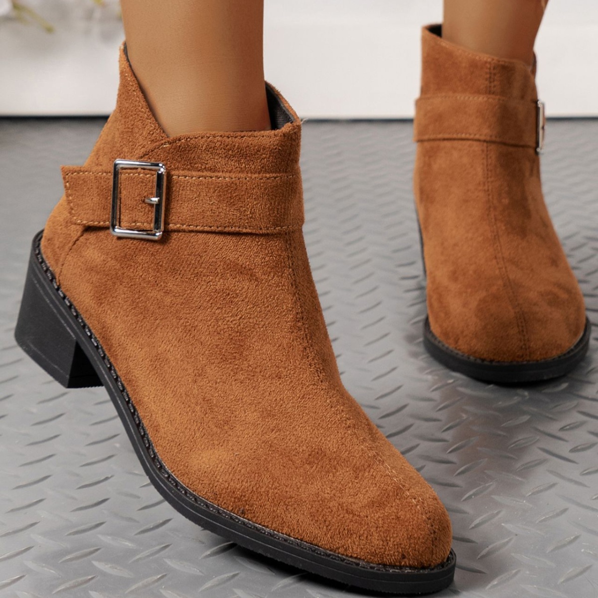 Point Toe Block Heels Boots