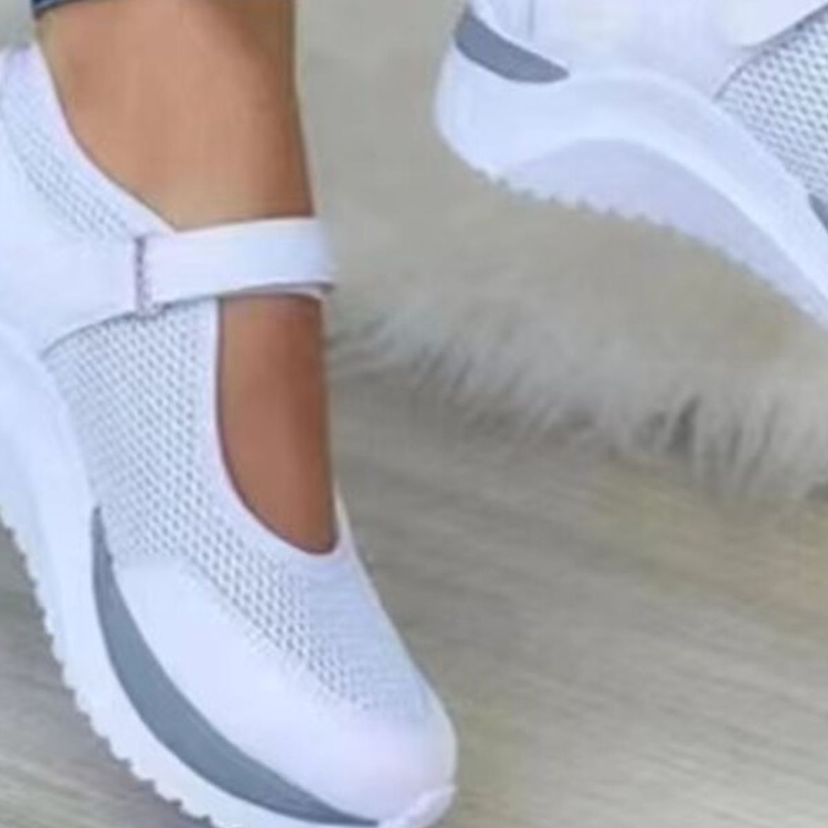 Round Toe Mesh Slip-Ons
