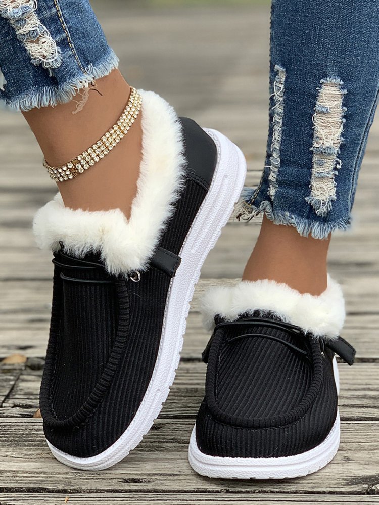 Cozy Plush-Lined Flats Slip-Ons