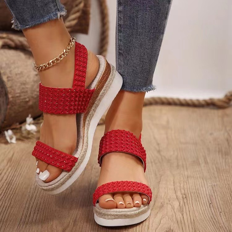 Peep Toe Wedge Sandals