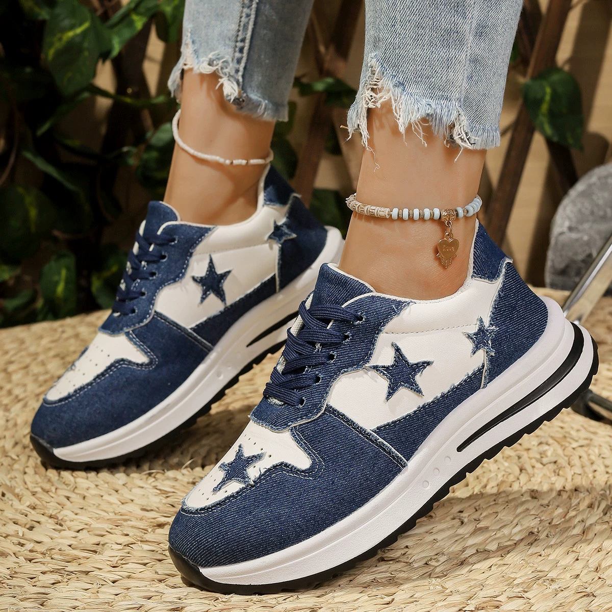 Star Lace Up Sneakers