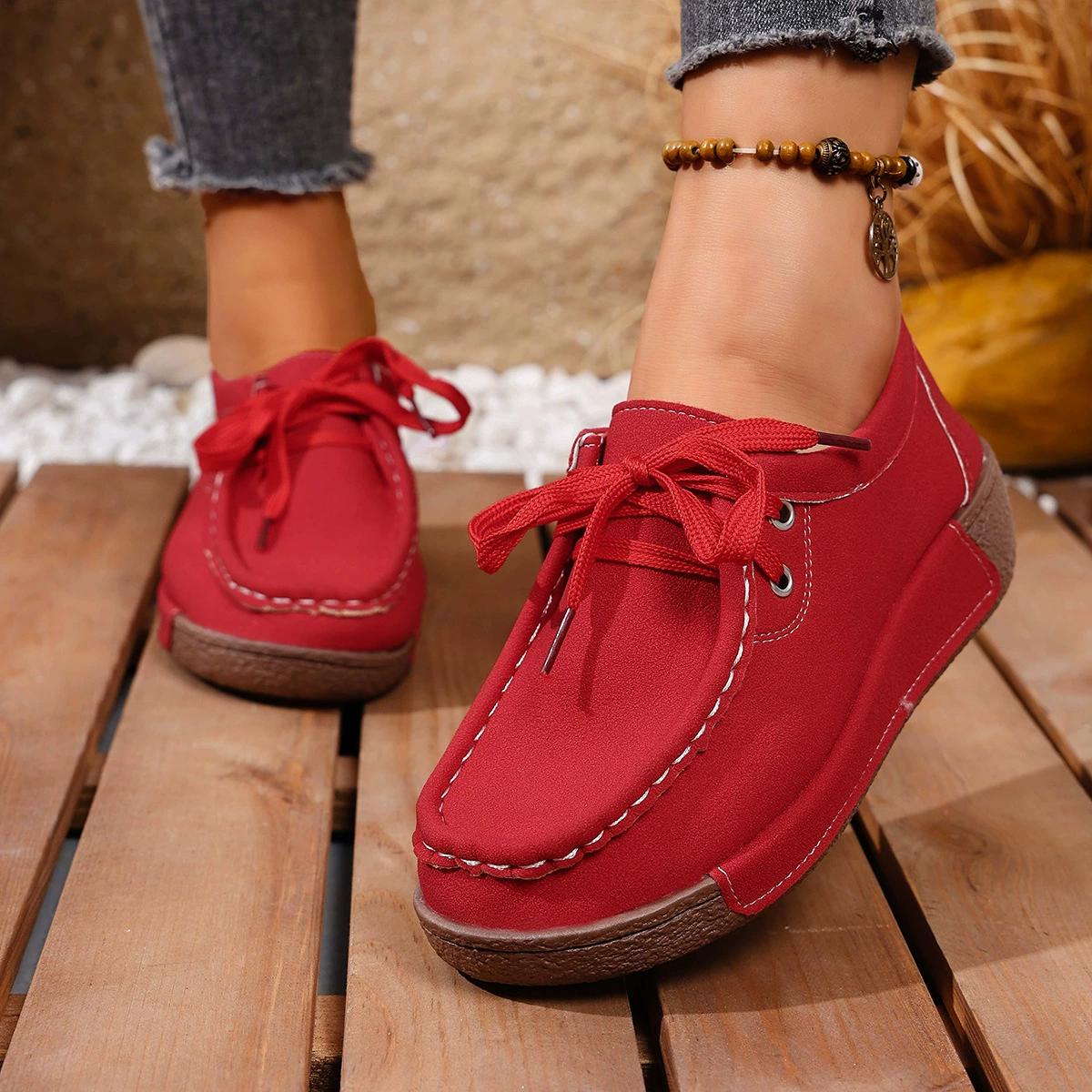 Lace-Up Casual Loafers