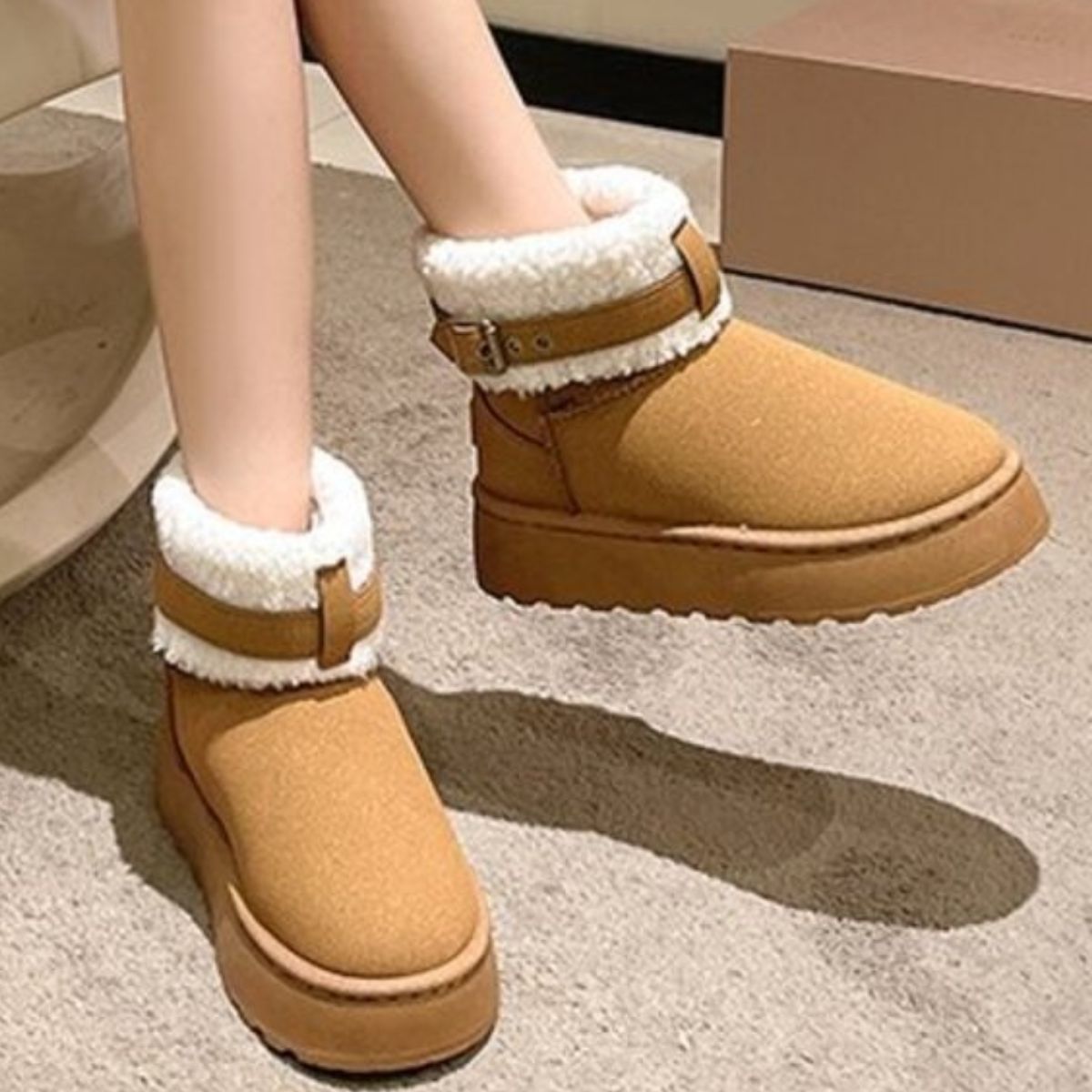 Cozy Plush-Lined Winter Ankle Boots