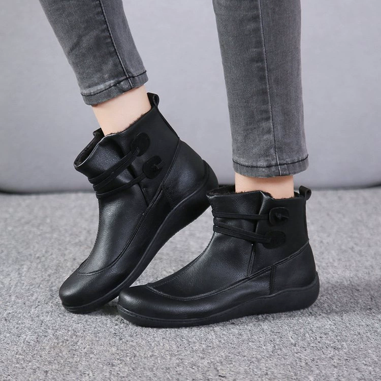 Button Detail Ankle Boots