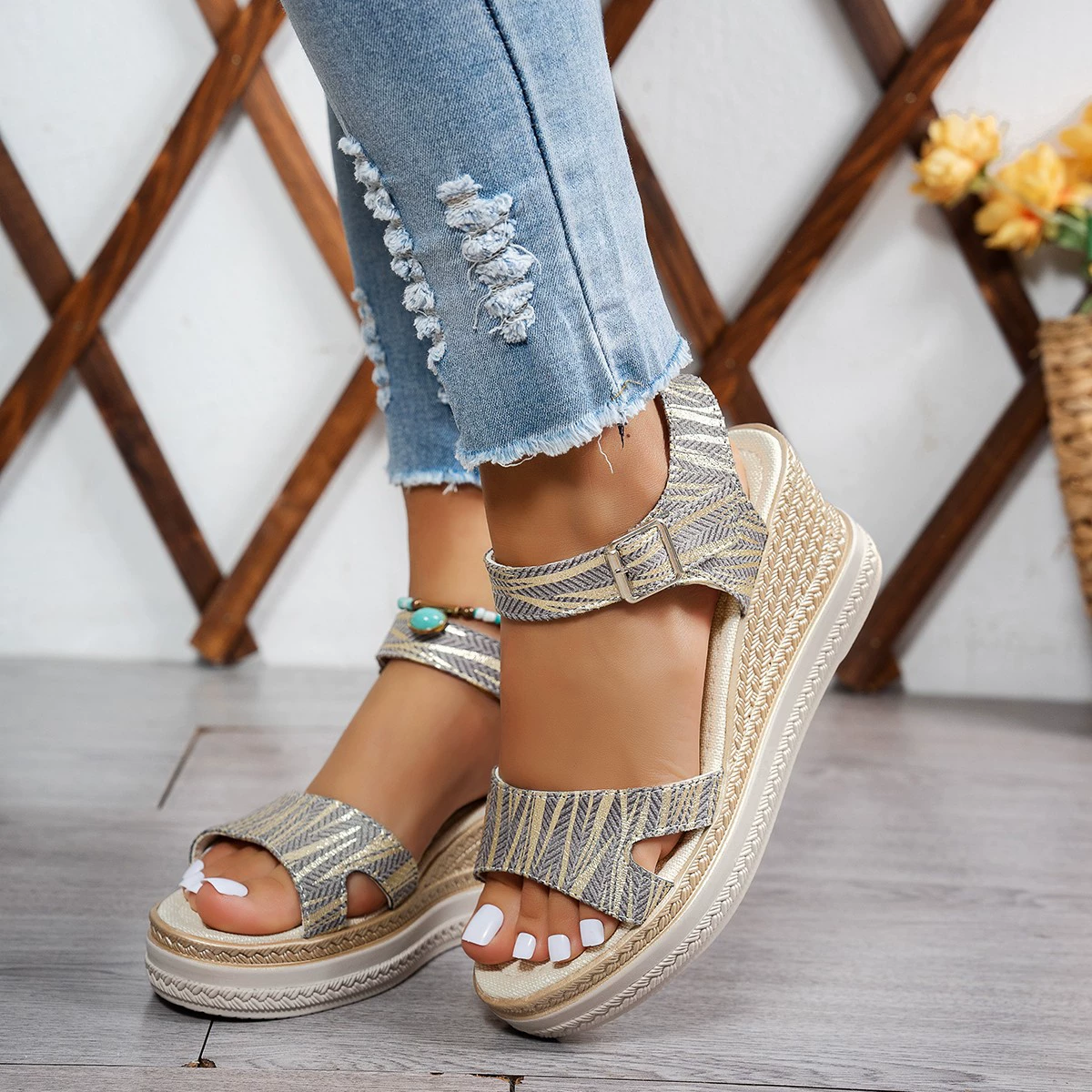 Open Toe Wedge Sandals