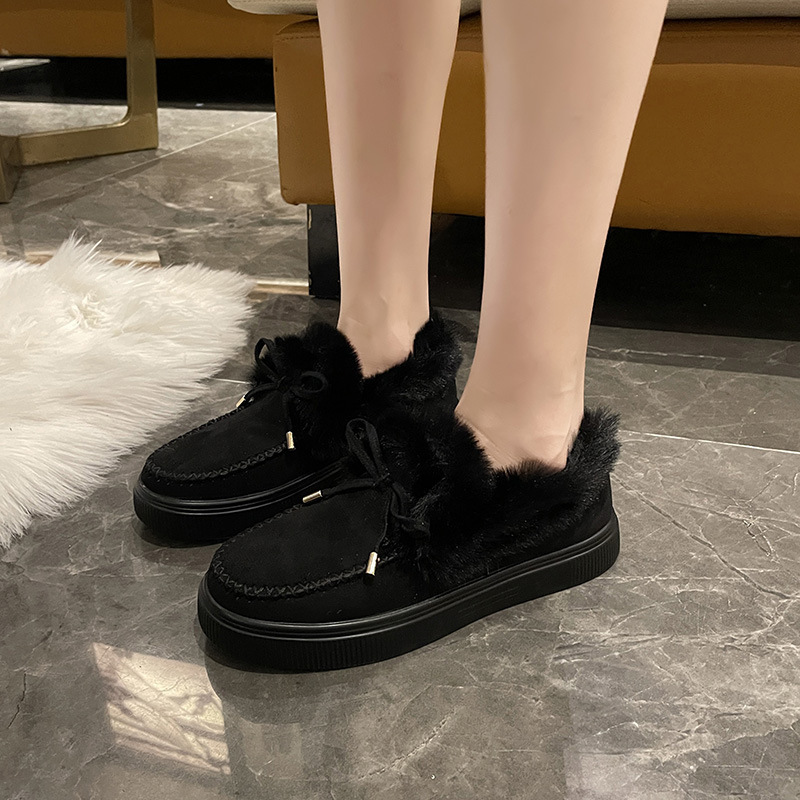Fuzzy Round Toe Slip-Ons