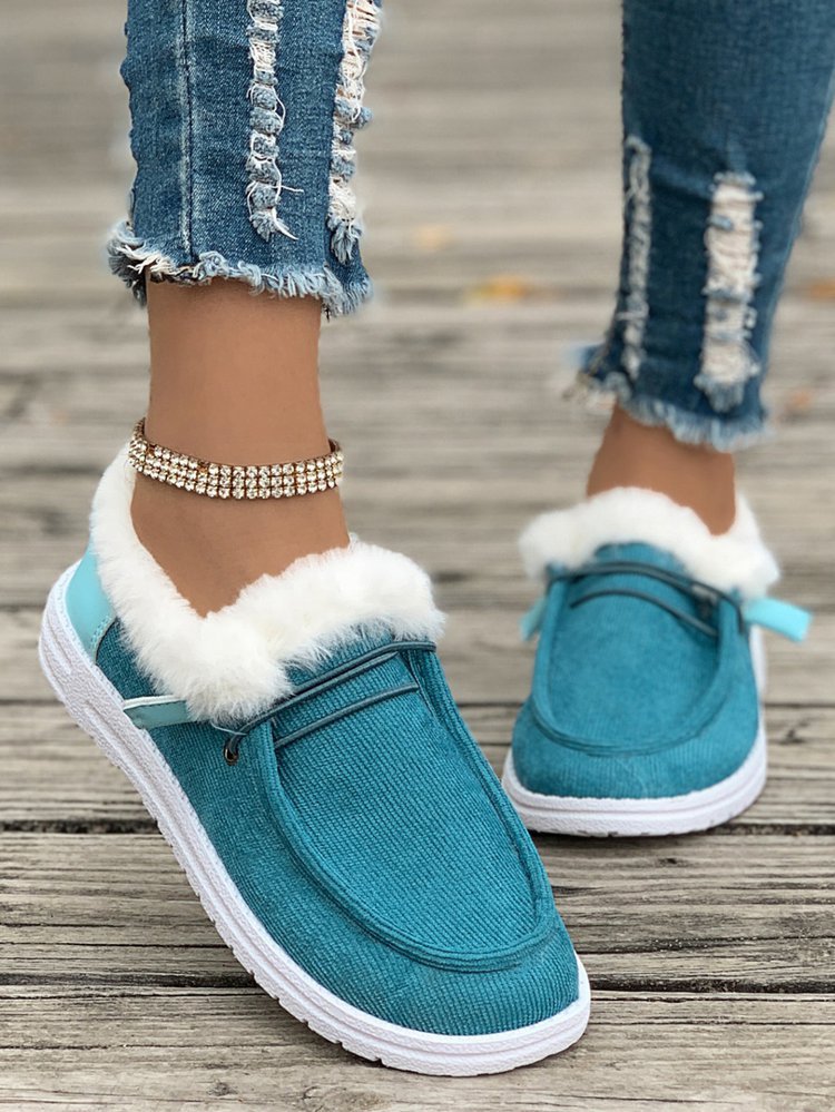 Cozy Plush-Lined Flats Slip-Ons