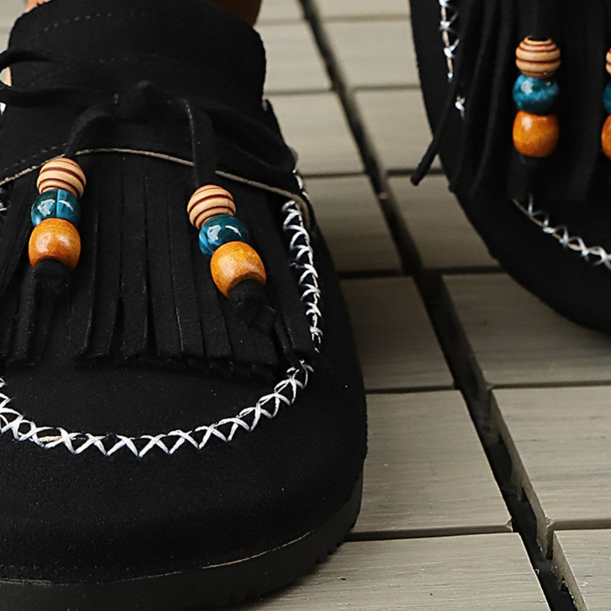 Tassel Round Toe Slip-Ons