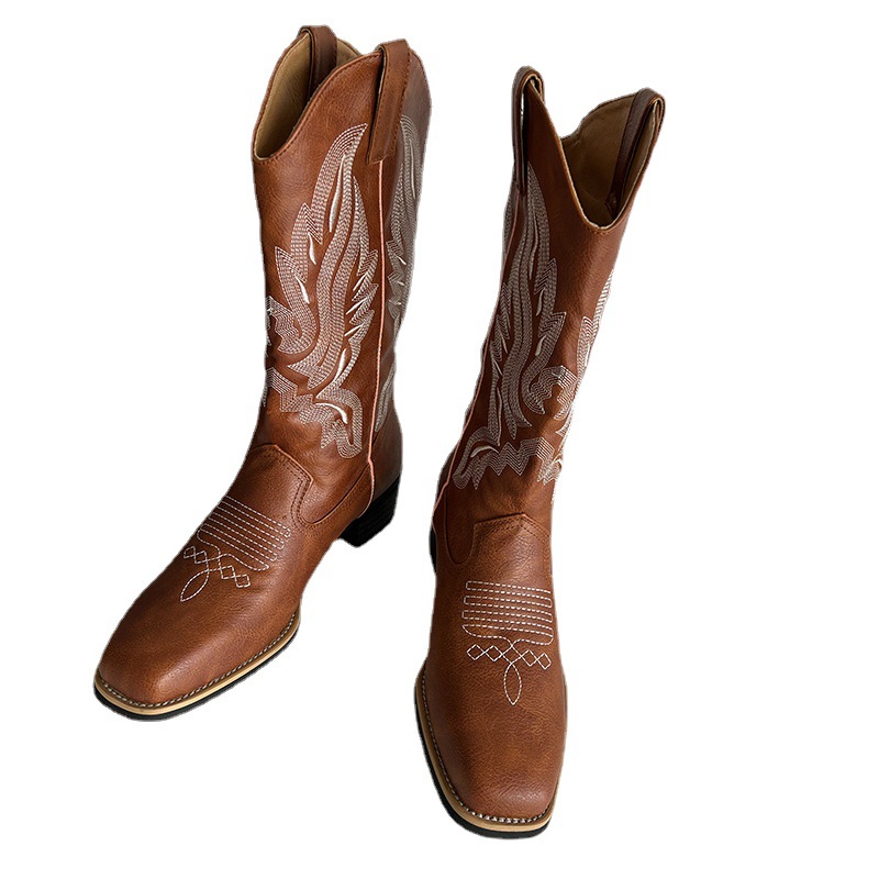 Round Toe Block Heels Boots