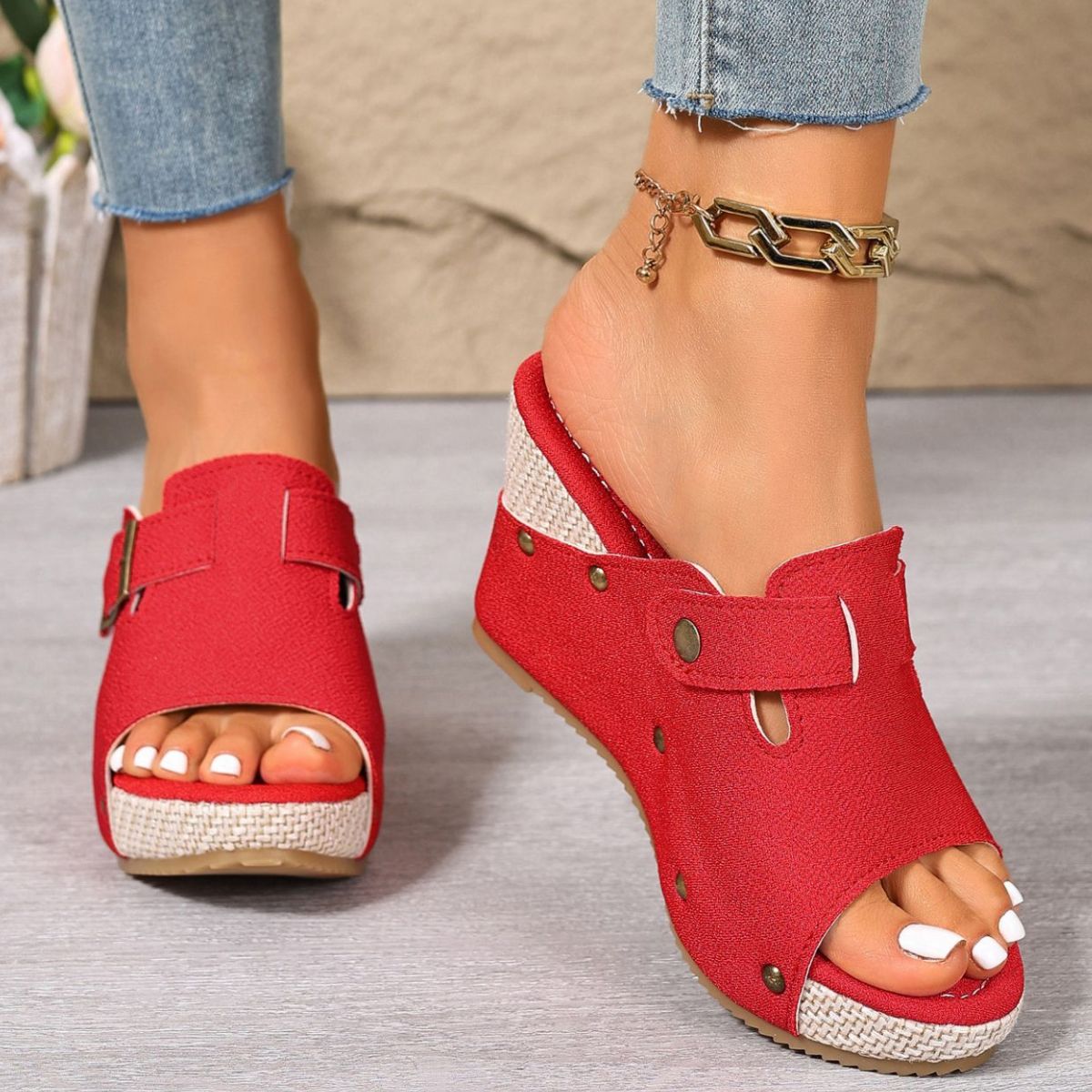 Open Toe Wedge Sandals