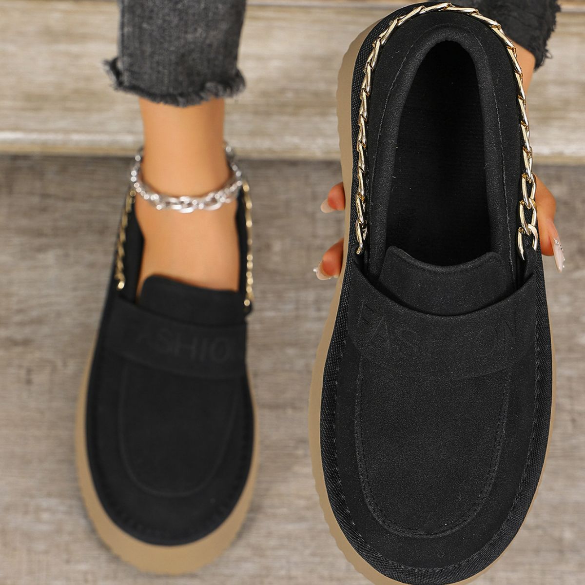 Round Toe Platform Loafers