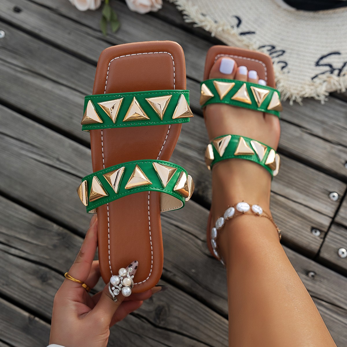 Open Toe Flats Sandals