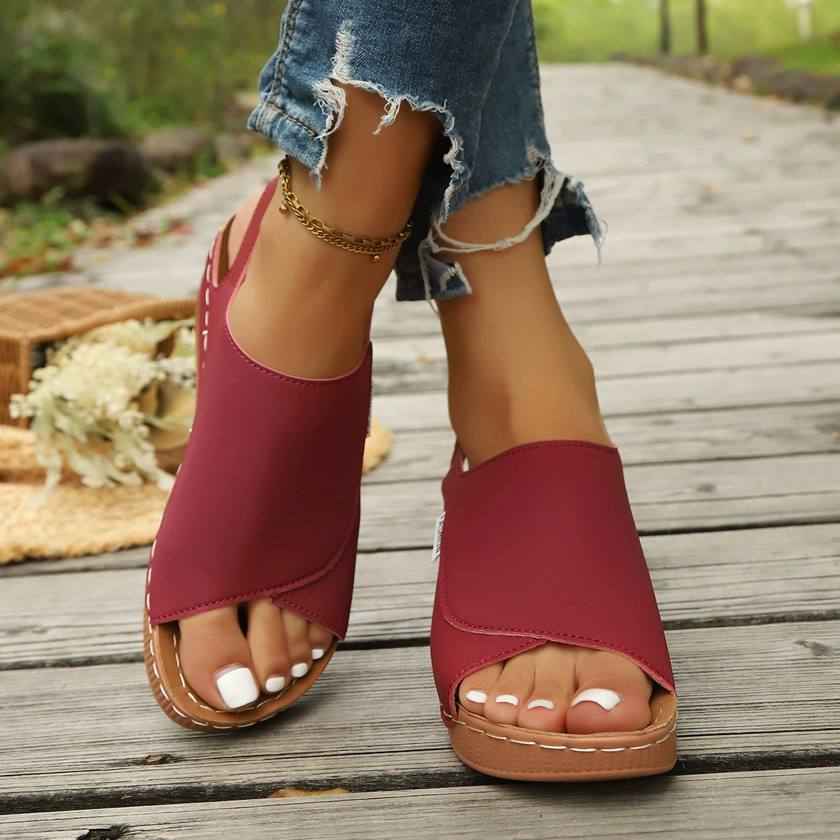 Open Toe Wedge Sandals