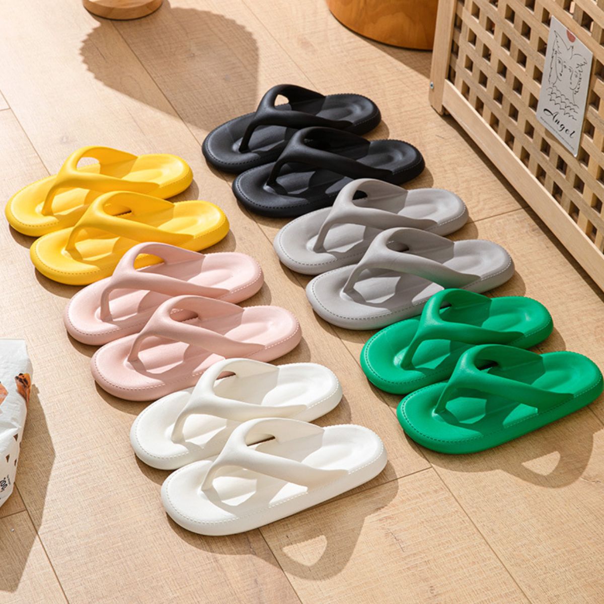 Toe Post Platform Slippers