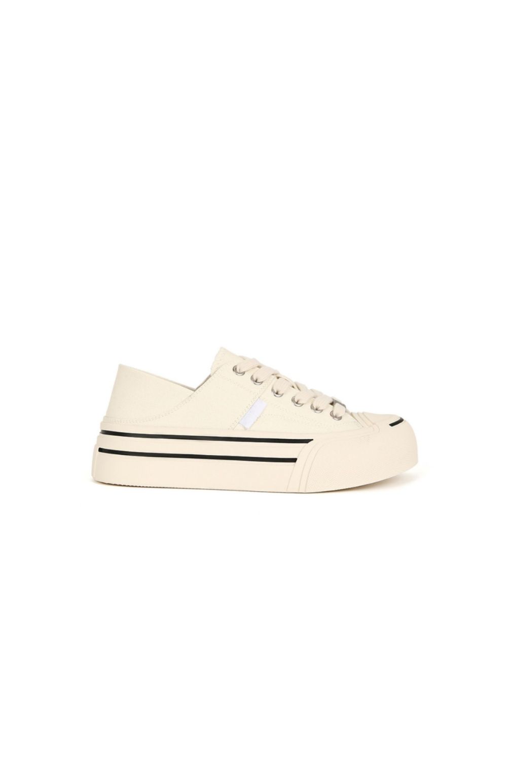 Round Toe Lace Up Platform Canvas Sneakers
