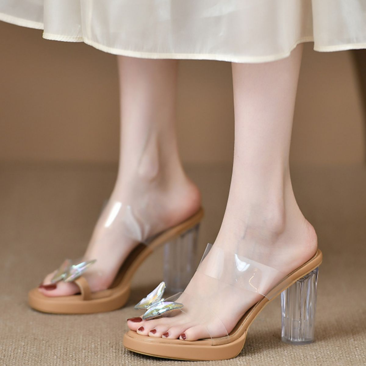 Square Toe Block Heels Sandals