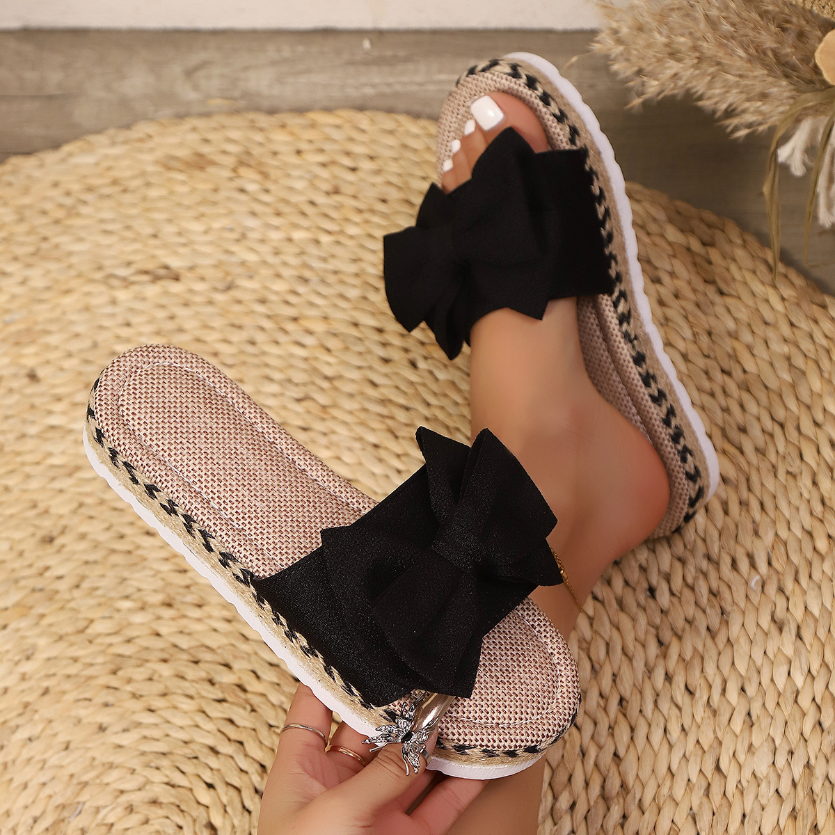 Bow Open Toe Platform Sandals