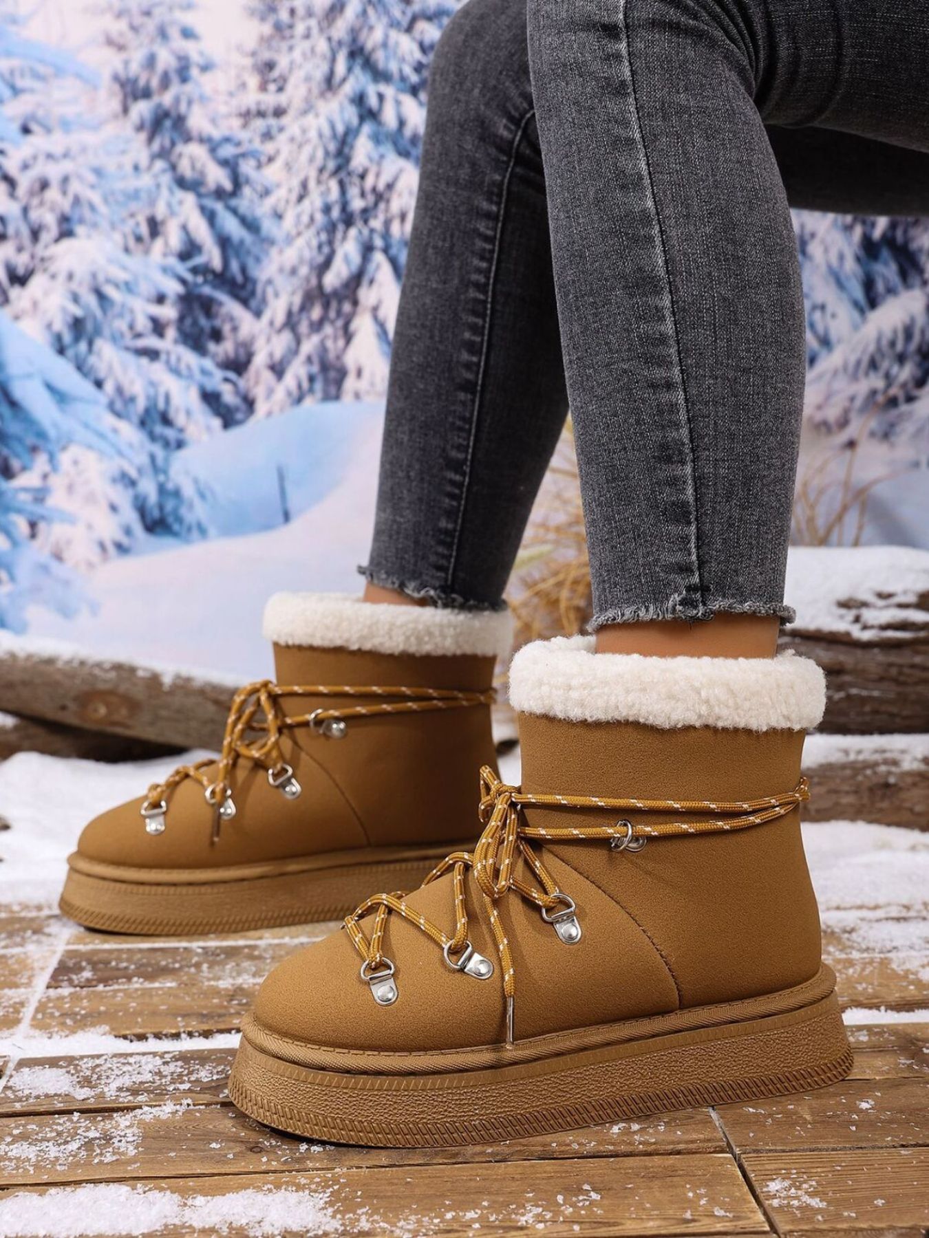 Round Toe Platform Boots