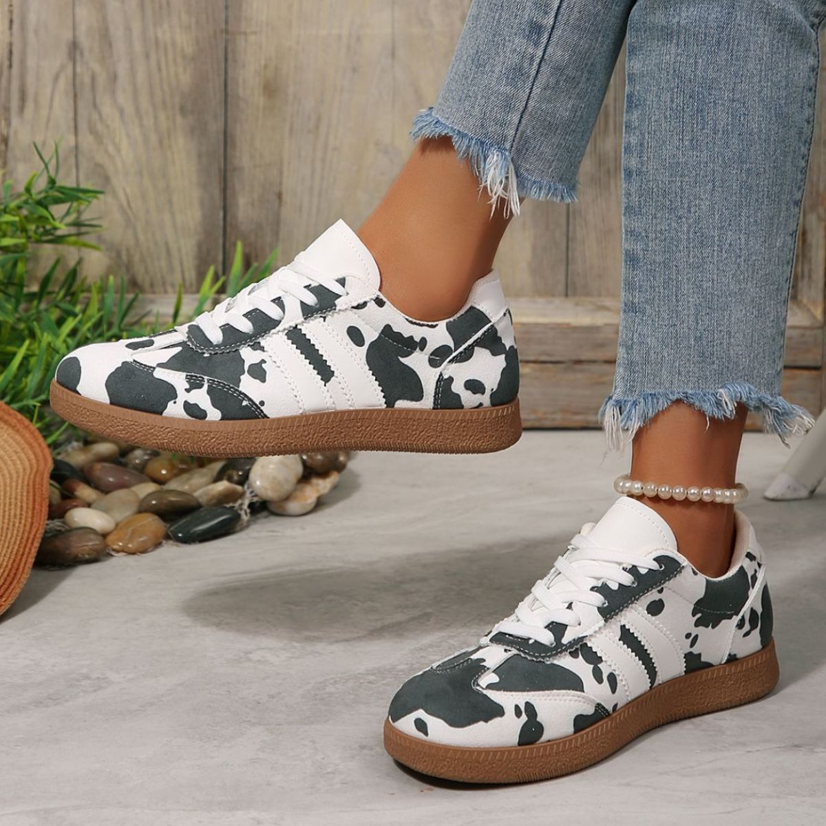 Cow Print Casual Sneakers