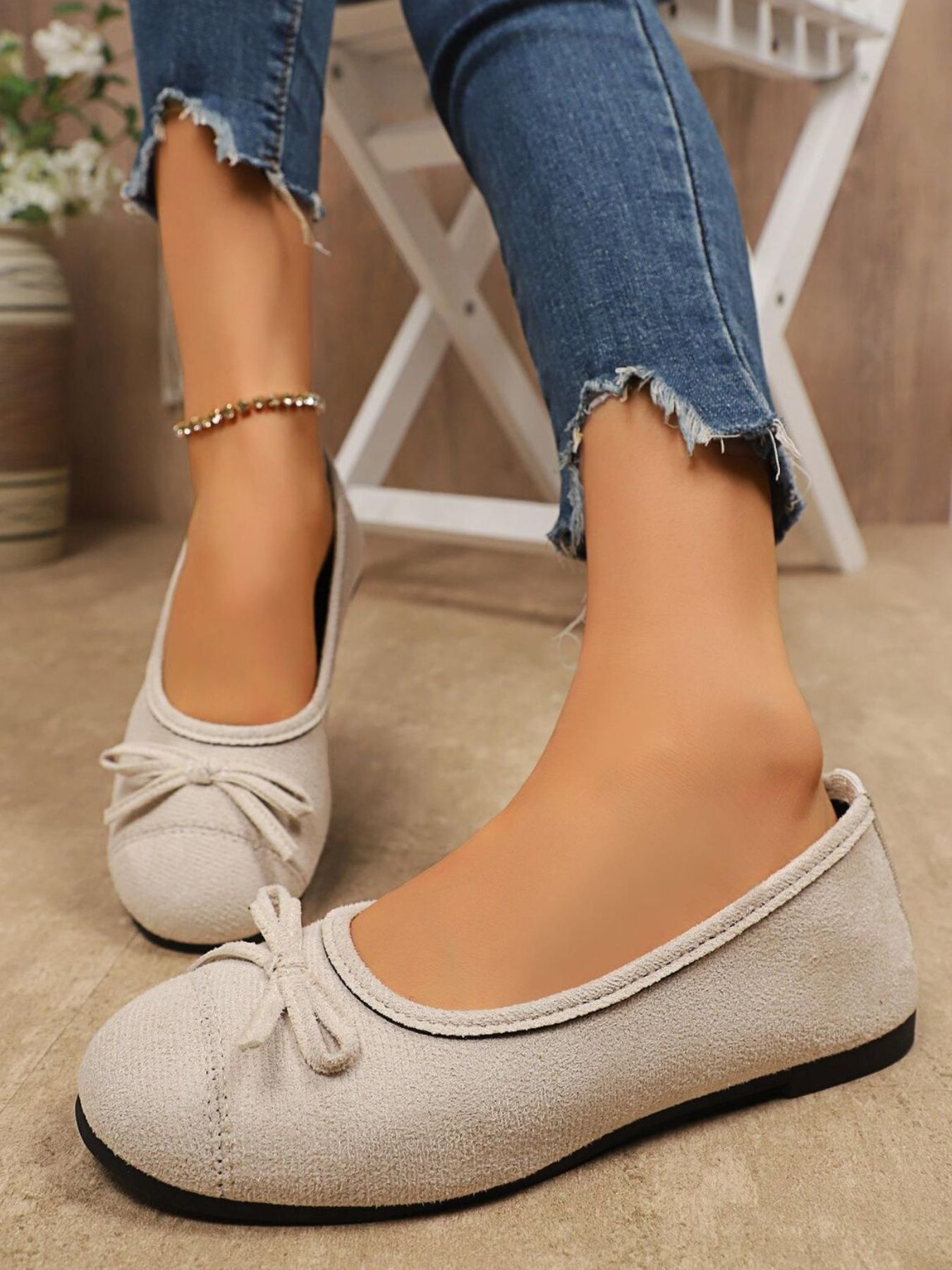 Bow-Detail Slip-On Loafers