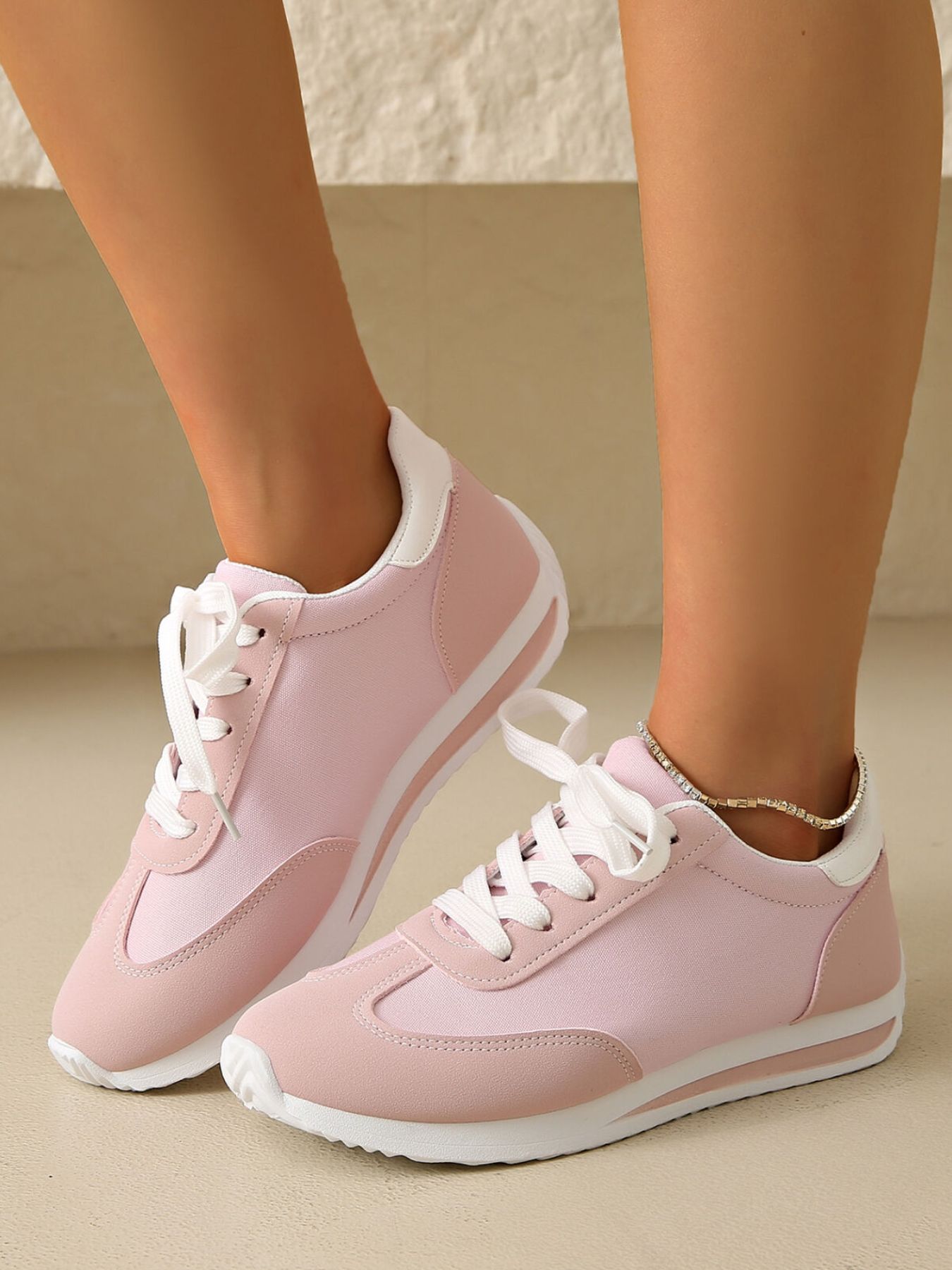 Round Toe Lace Up Sneakers