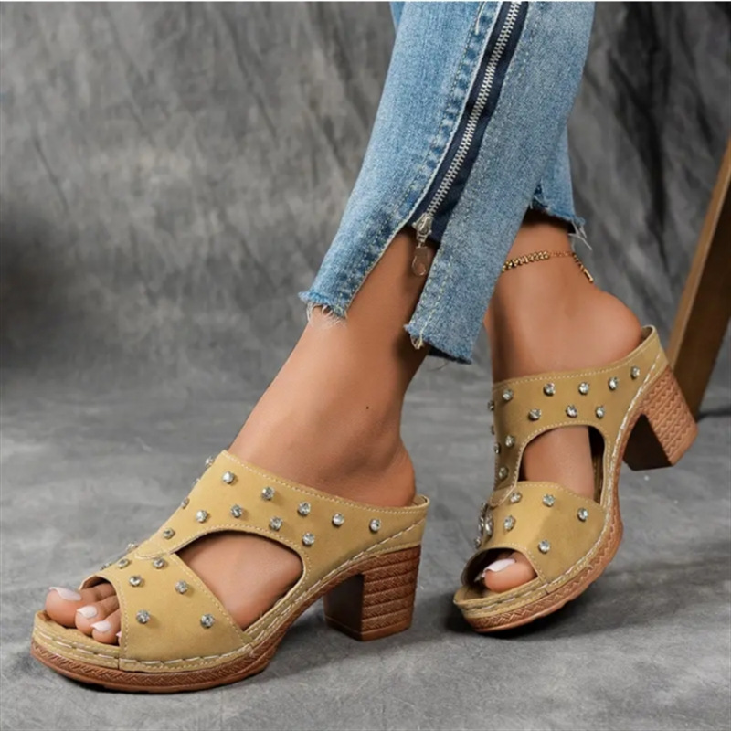 Open Toe Block Heel Sandals
