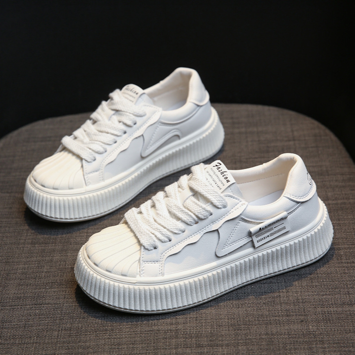Lace Up Round Toe Platform Sneakers
