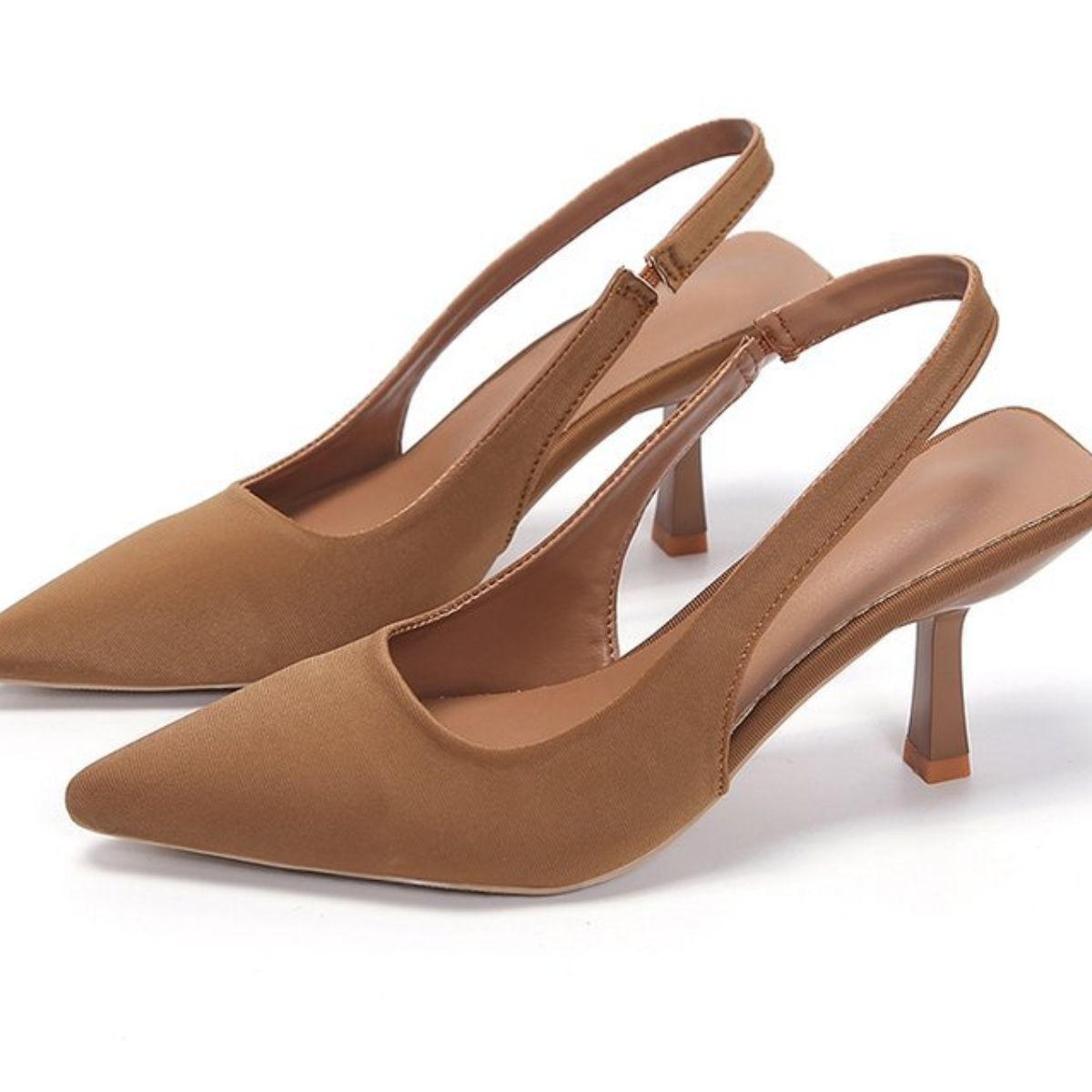 Point Toe Kitten Heel Slingback Pumps