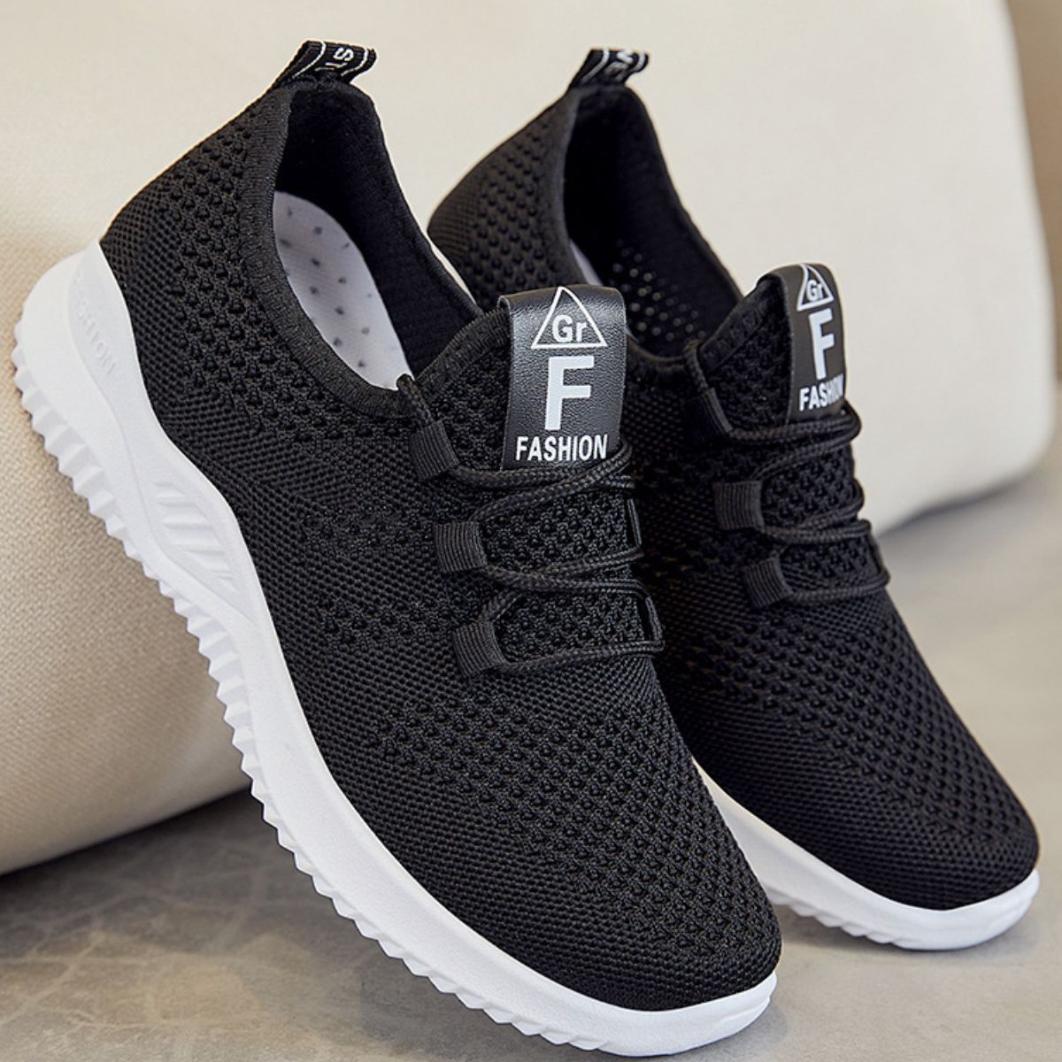 Breathable Mesh Lace Up Athletic