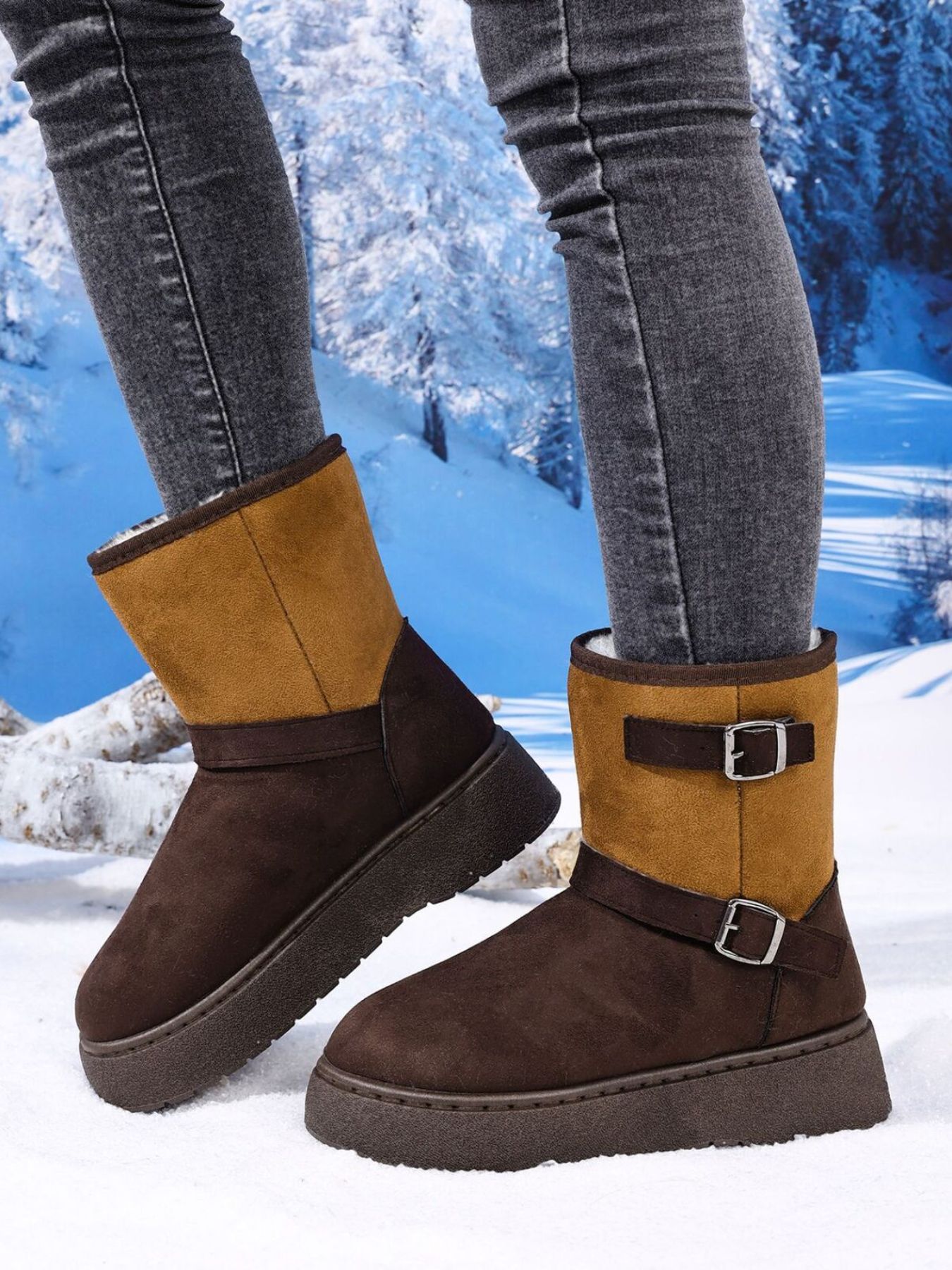 Round Toe Platform Boots