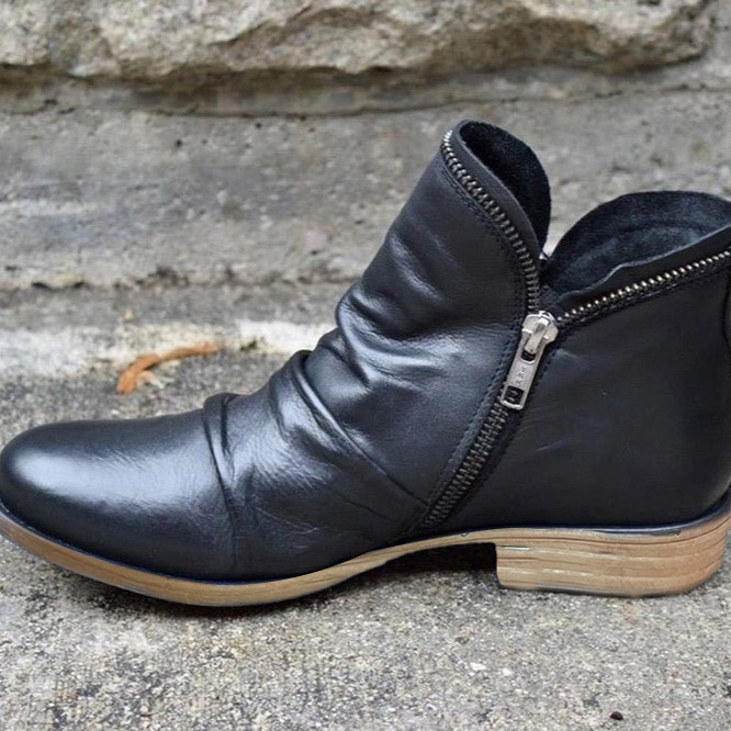 Round Toe Block Heels Boots