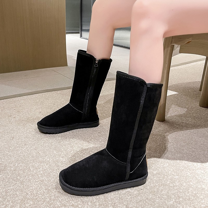 Knee-High Boots with Zipper