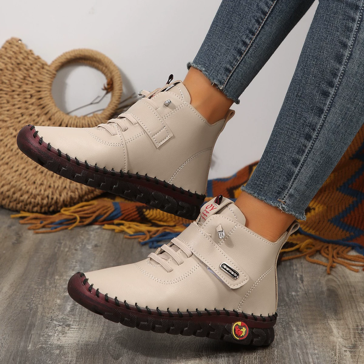 Lace Up Platform Ankle Boots