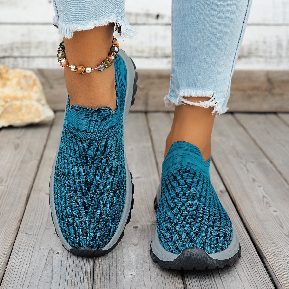 Mesh Round Toe Platform Athletic