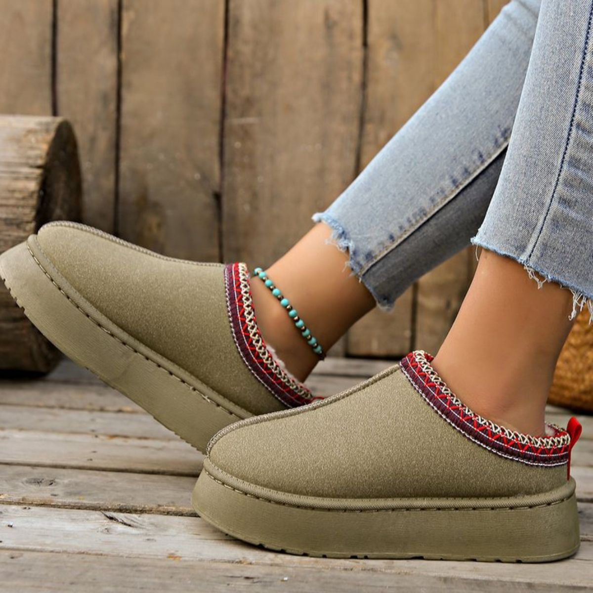 Plush Lined Platform Ankle Boots