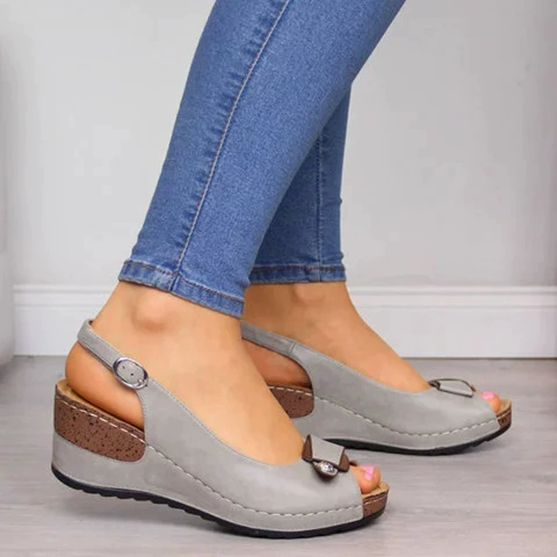 Peep Toe Wedge Sandals