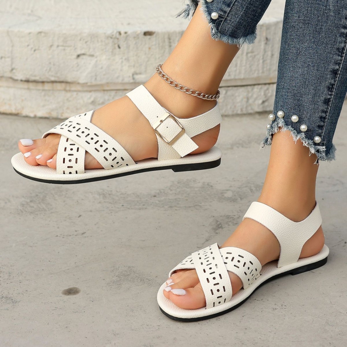Crisscross Ankle Strap Sandals