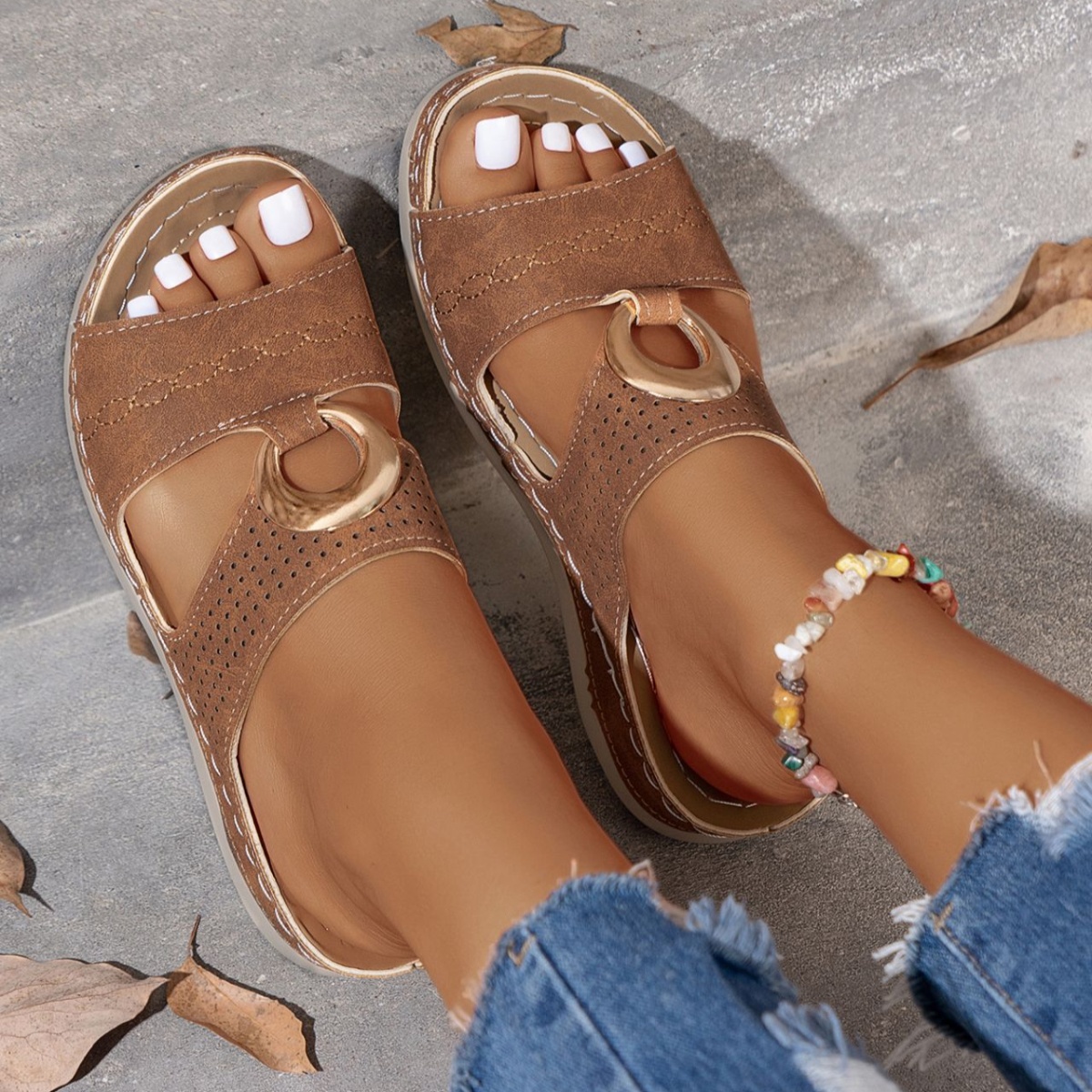 Cutout Open Toe Sandals