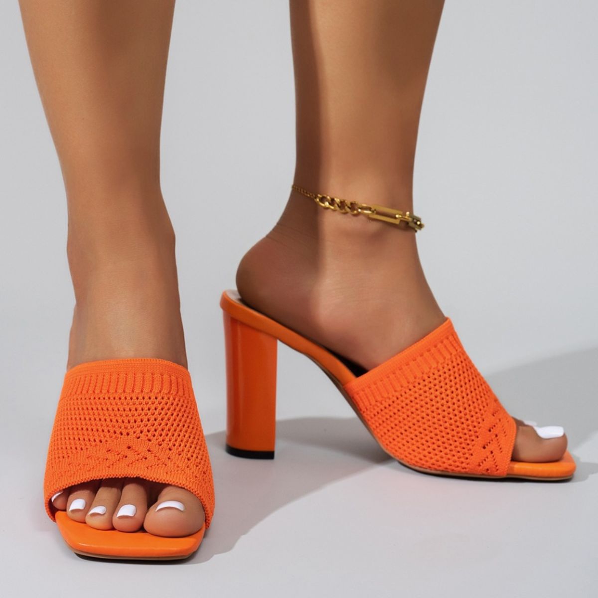 Open Toe Block Heels Sandals