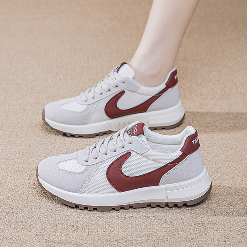 Round Toe Contrast Mesh Breathable Athletic