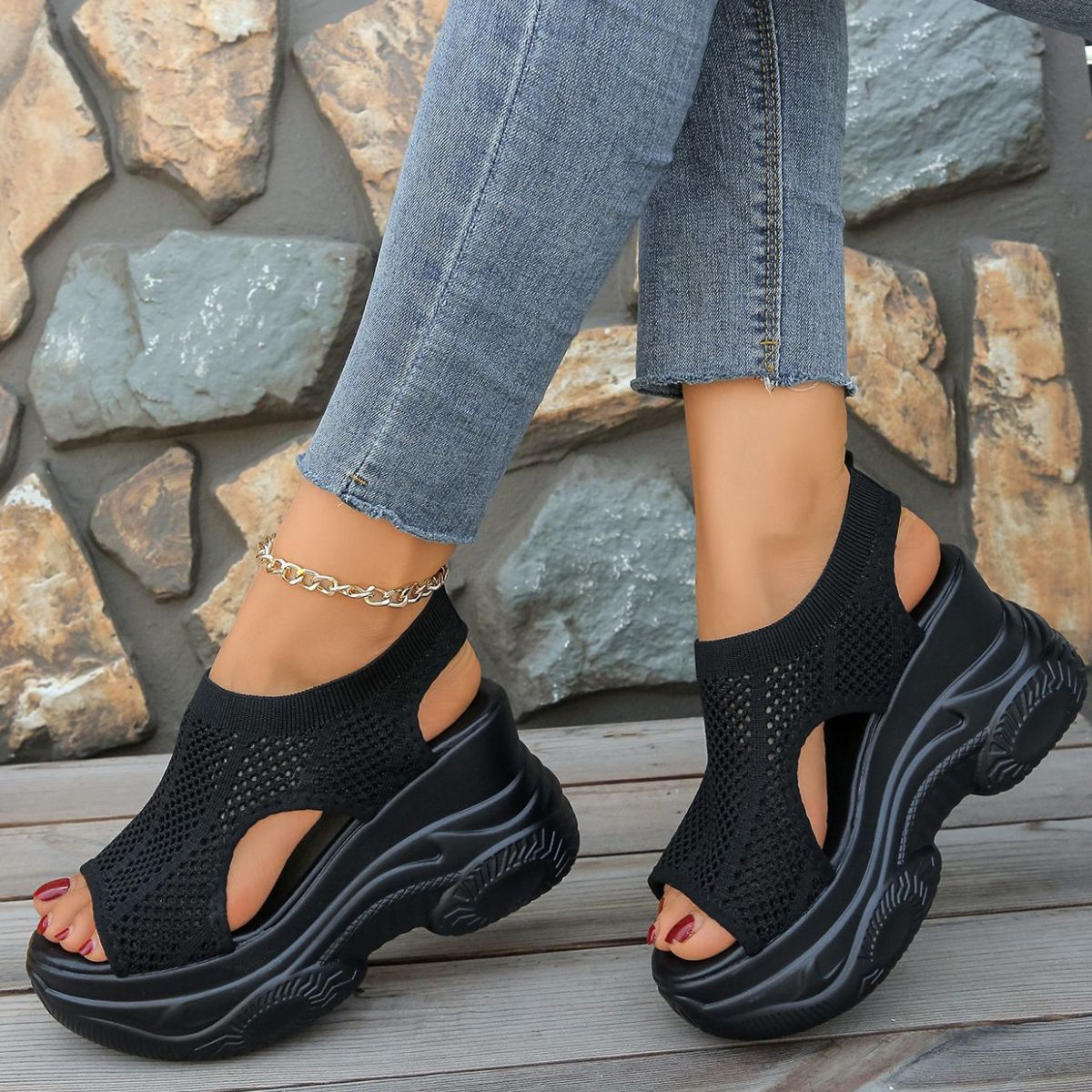 Open Toe Wedge Sandals