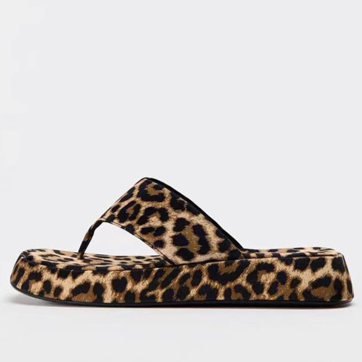 Leopard Toe Post Sandals