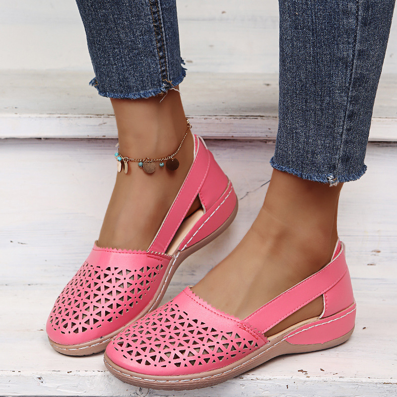 Cutout Round Toe Slip-Ons