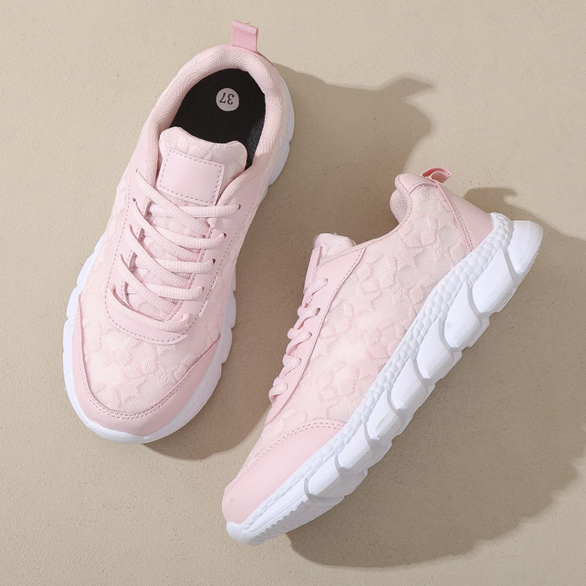 Lace Up Round Toe Star Mesh Athletic