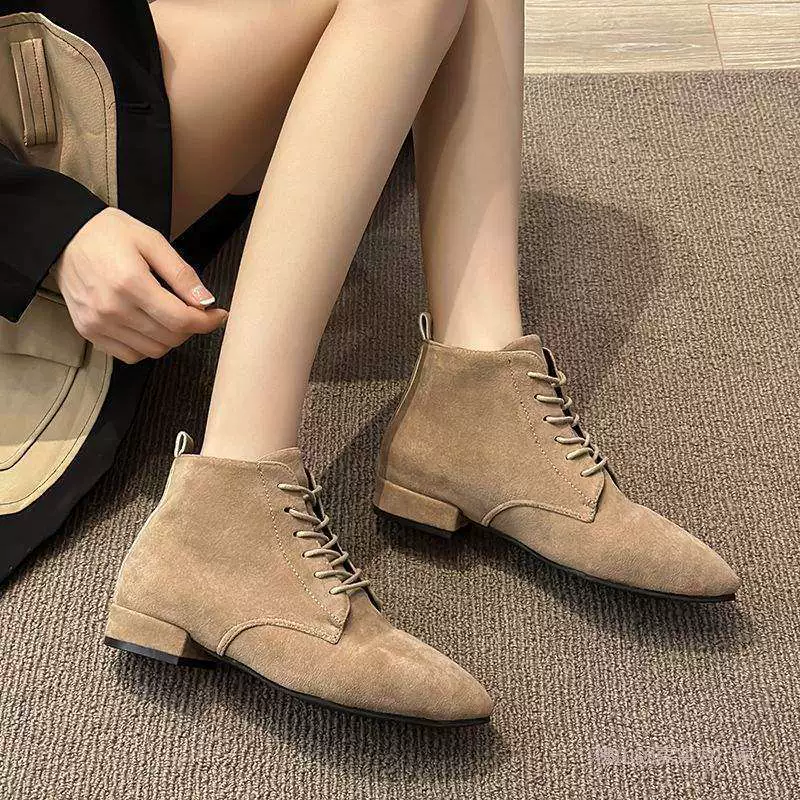 Point Toe Block Heels Boots