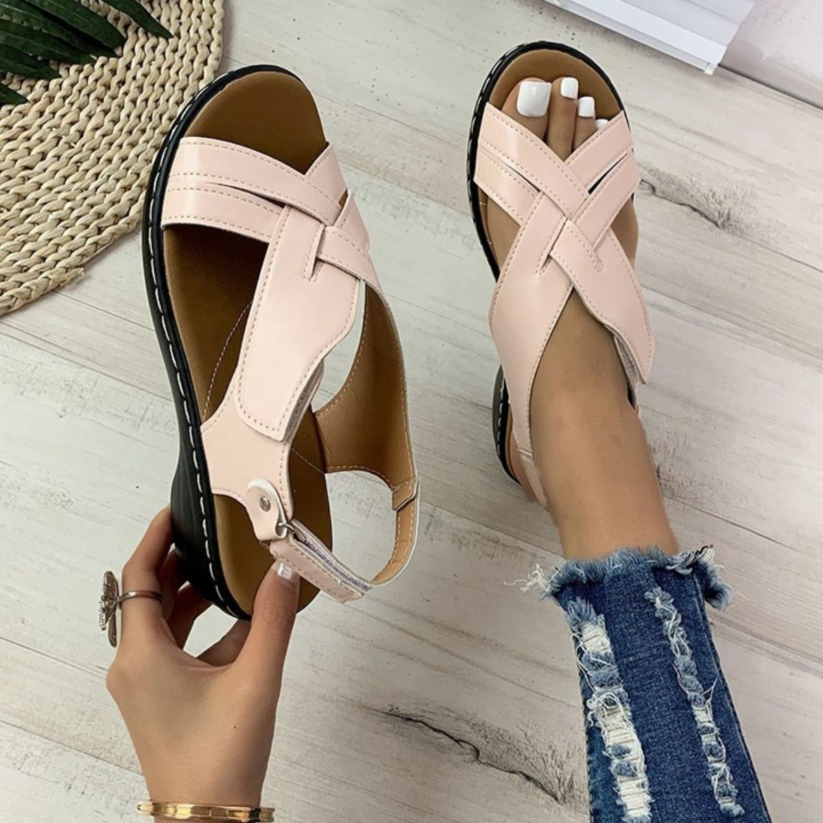 Open Toe Flats Sandals
