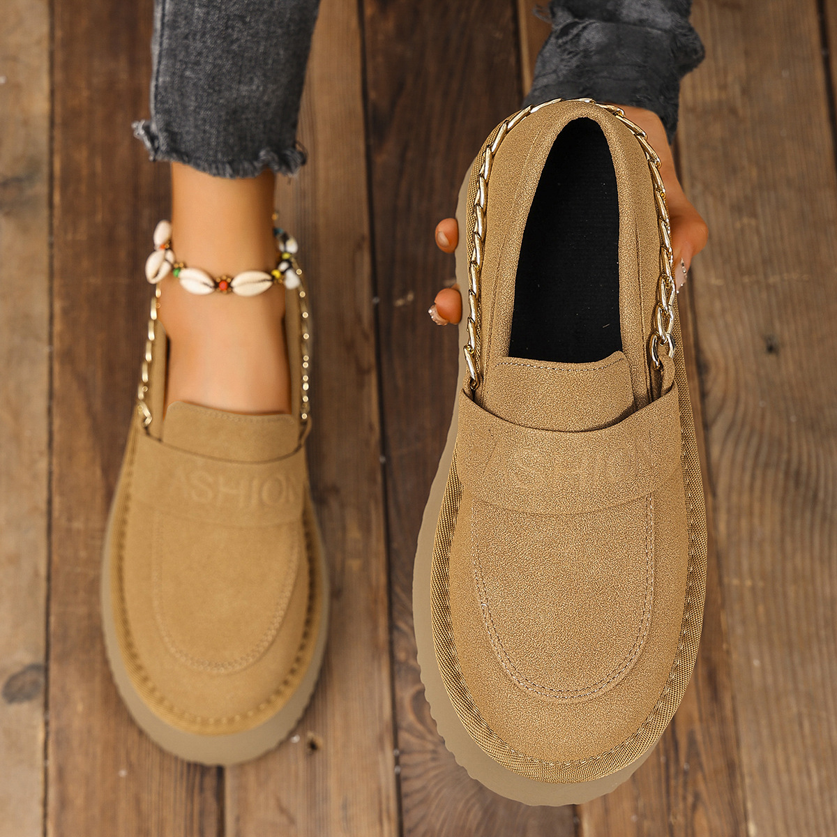 Round Toe Platform Loafers