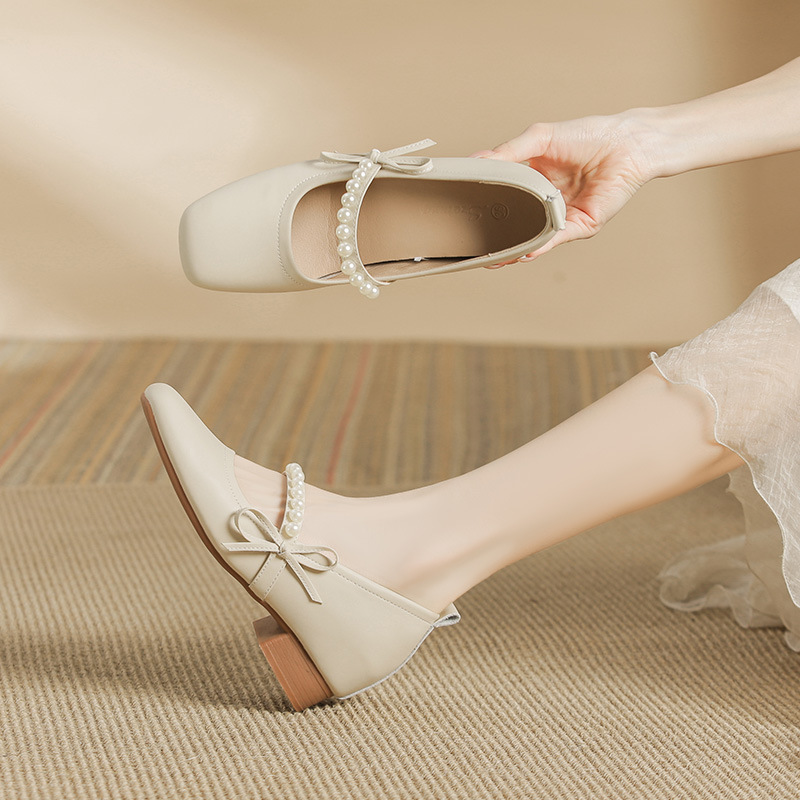 Square Toe Block Heels Pumps