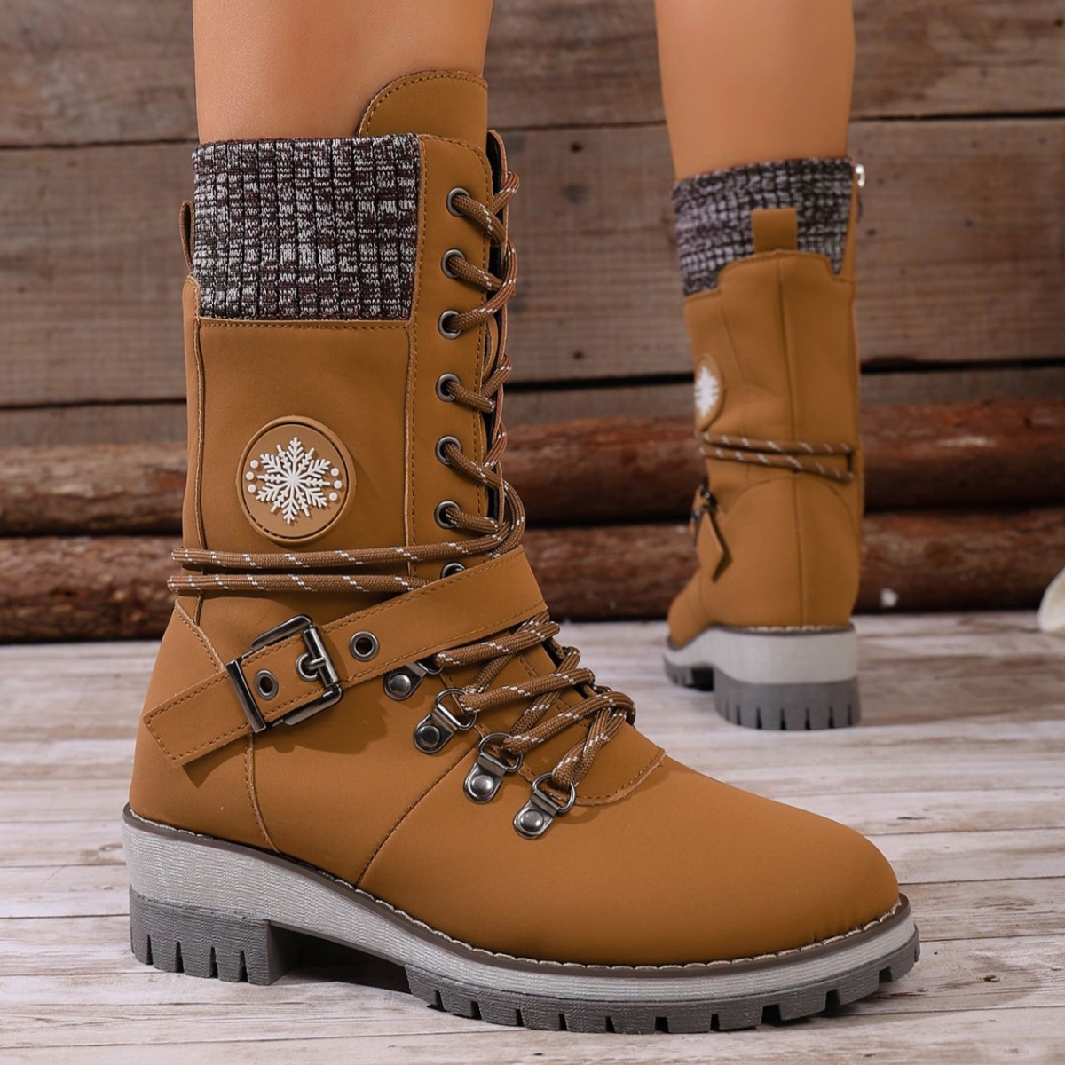 Lace-Up Ankle Combat Boots